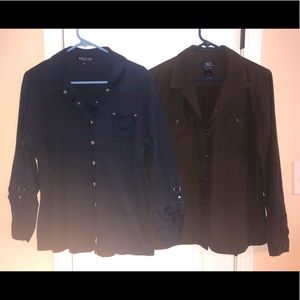Two LS Shirts-1 Navy & 1 Brown